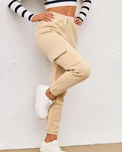 Royalfashion Damskie ocieplane spodnie typu bojówki