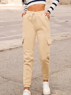 Royalfashion Damskie ocieplane spodnie typu bojówki