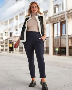 Royalfashion Damskie ocieplane spodnie typu tregginsy PLUS SIZE