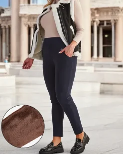 Royalfashion Damskie ocieplane spodnie typu tregginsy PLUS SIZE