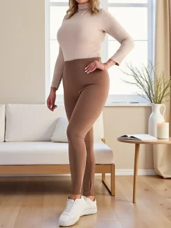 Royalfashion Damskie ocieplane spodnie typu tregginsy PLUS SIZE