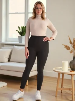 Royalfashion Damskie ocieplane spodnie typu tregginsy PLUS SIZE