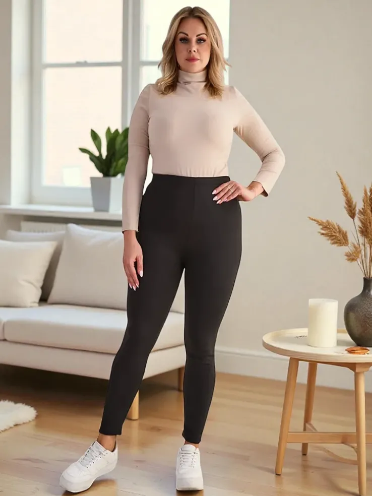 Royalfashion Damskie ocieplane spodnie typu tregginsy PLUS SIZE