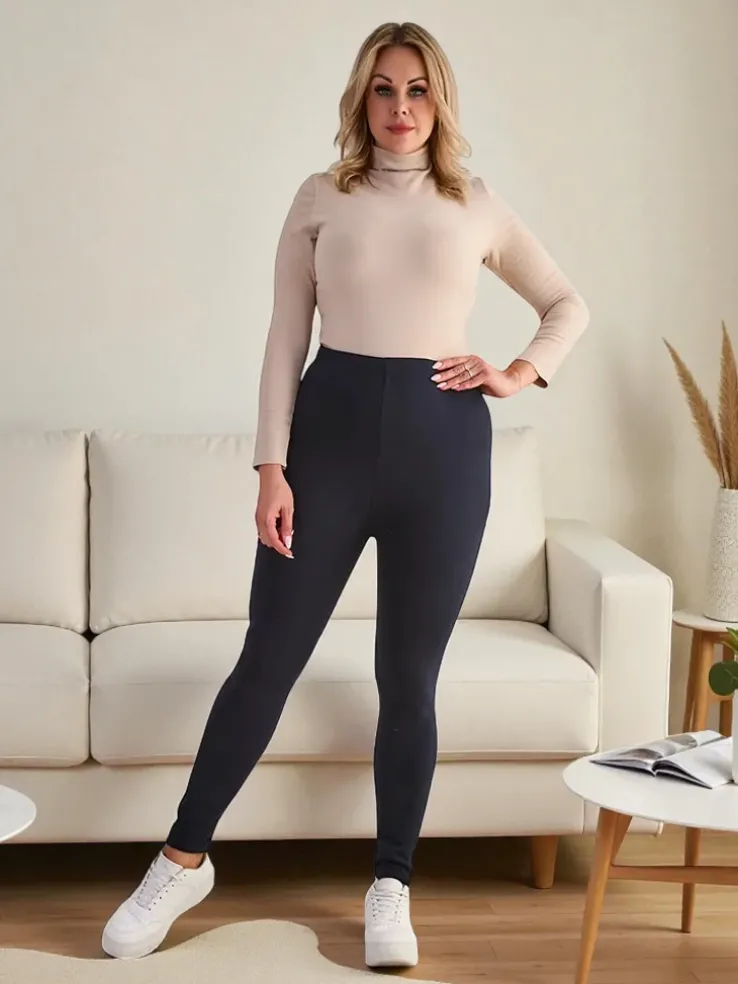 Royalfashion Damskie ocieplane spodnie typu tregginsy PLUS SIZE