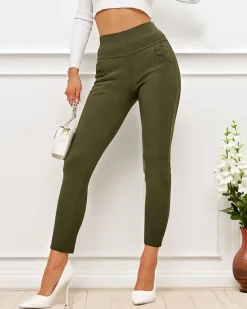 Royalfashion Damskie ocieplane spodnie typu tregginsy