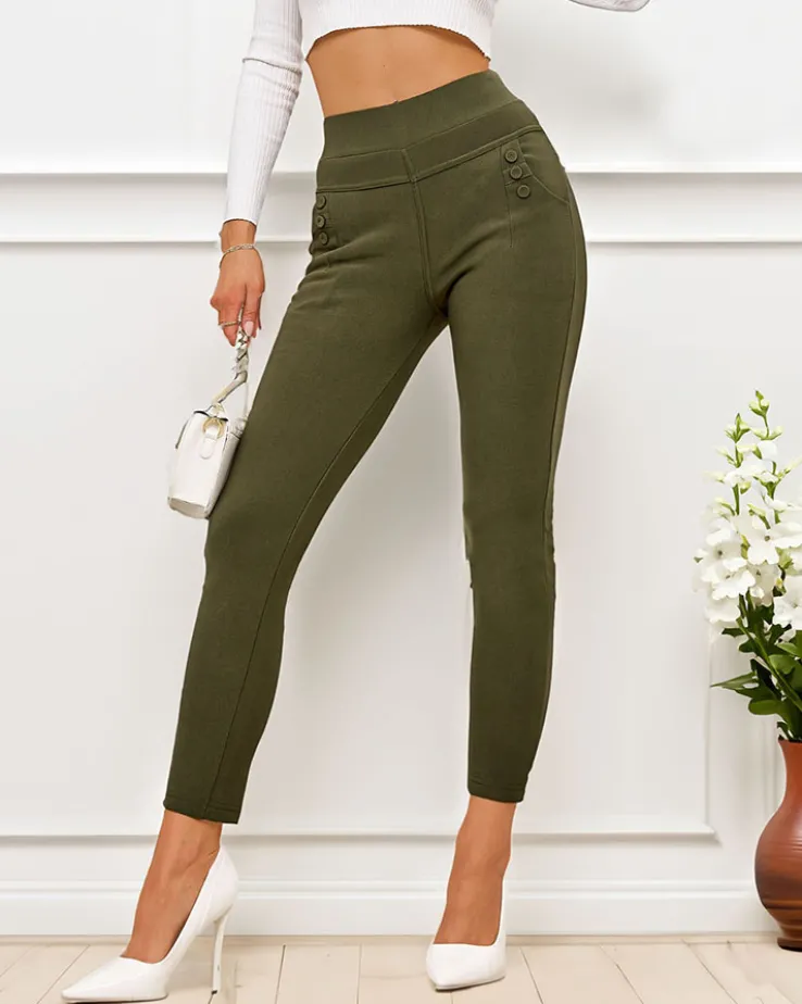 Royalfashion Damskie ocieplane spodnie typu tregginsy