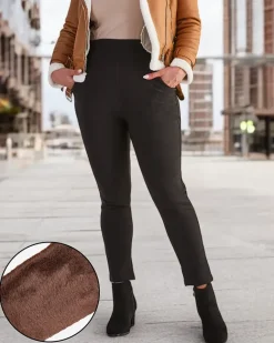 Royalfashion Damskie ocieplane spodnie typu tregginsy PLUS SIZE