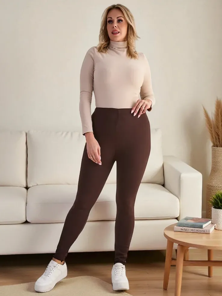 Royalfashion Damskie ocieplane spodnie typu tregginsy PLUS SIZE