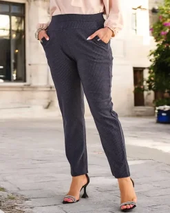 Royalfashion Damskie ocieplane tregginsy w kropki PLUS SIZE