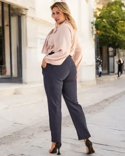 Royalfashion Damskie ocieplane tregginsy w kropki PLUS SIZE