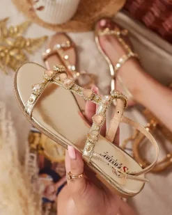 Royalfashion Damskie sandały z cyrkoniami Selina