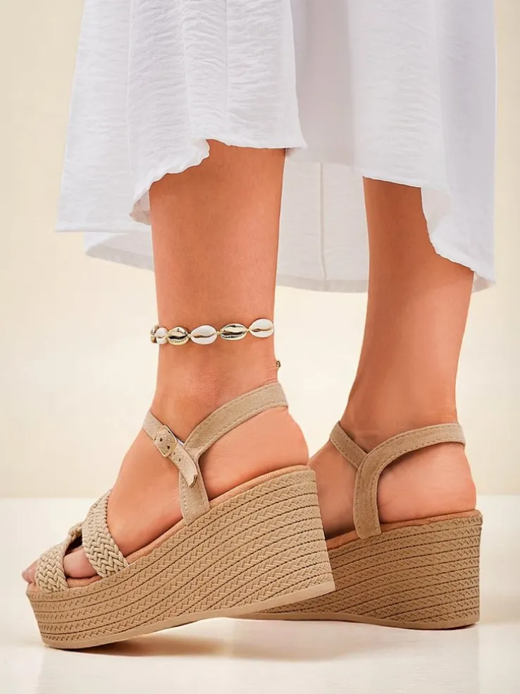 Royalfashion Damskie sandały na koturnie plecione Sunny Day