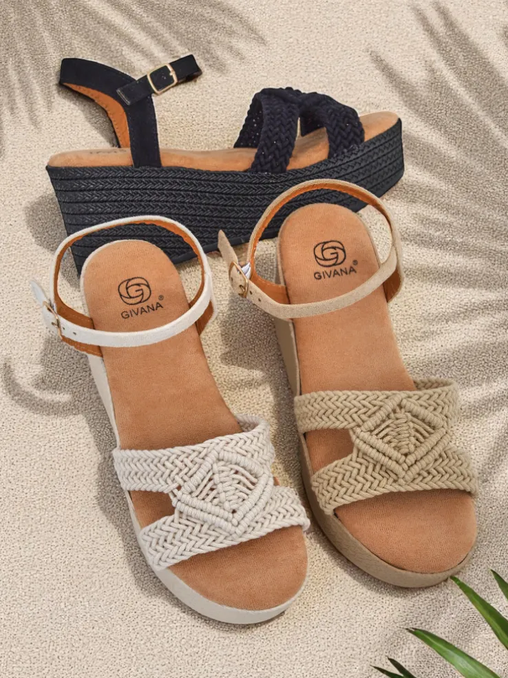 Royalfashion Damskie sandały na koturnie plecione Sunny Day