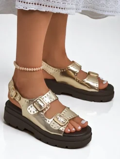 Royalfashion Damskie sandały na grubszej podeszwie z dżetami Rocky Chic