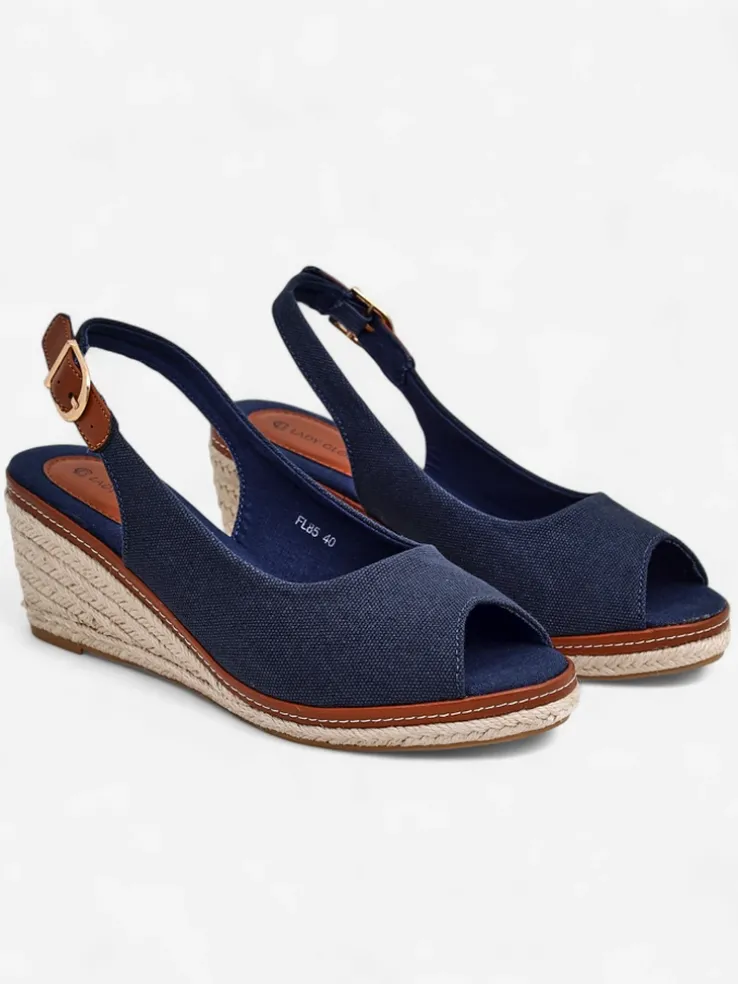 Royalfashion Damskie sandały na koturnie bez palca Tafenis