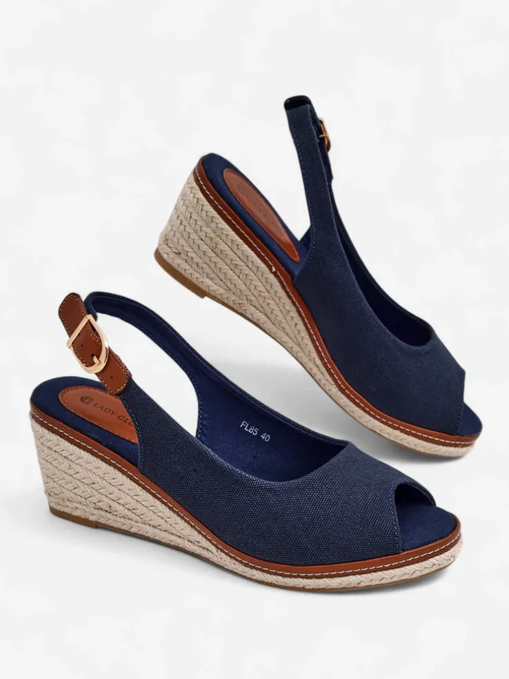 Royalfashion Damskie sandały na koturnie bez palca Tafenis