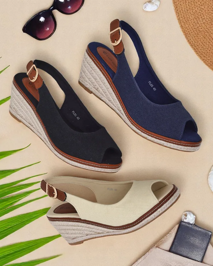 Royalfashion Damskie sandały na koturnie bez palca Tafenis