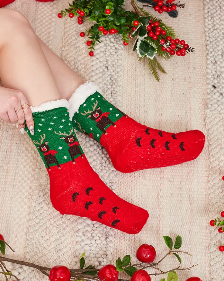 Royalfashion Damskie skarpetki ze świątecznym wzorem