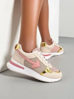 Royalfashion Damskie sportowe sneakersy z brokatem Berilane