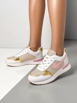 Royalfashion Damskie sportowe sneakersy z brokatem Berilane