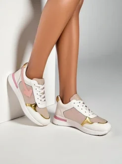 Royalfashion Damskie sportowe sneakersy z brokatem Berilane