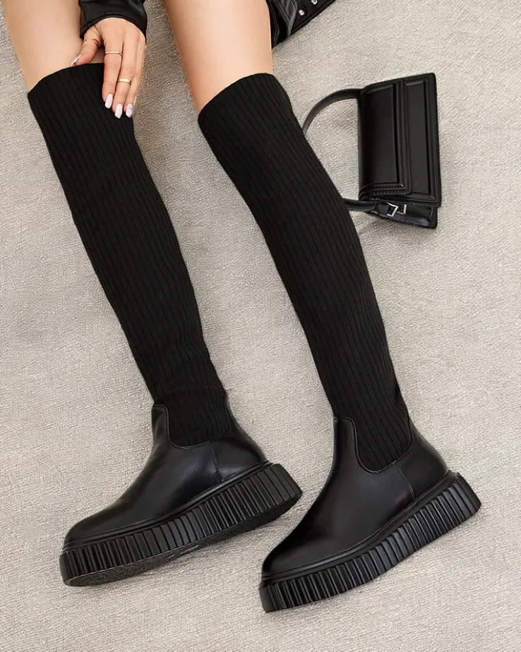 Royalfashion Damskie wsuwane kozaki za kolano Hesoppel