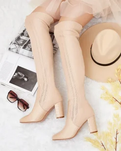 Royalfashion Damskie wsuwane kozaki za kolano Nolera