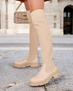 Royalfashion Damskie wsuwane kozaki za kolano Sonelli