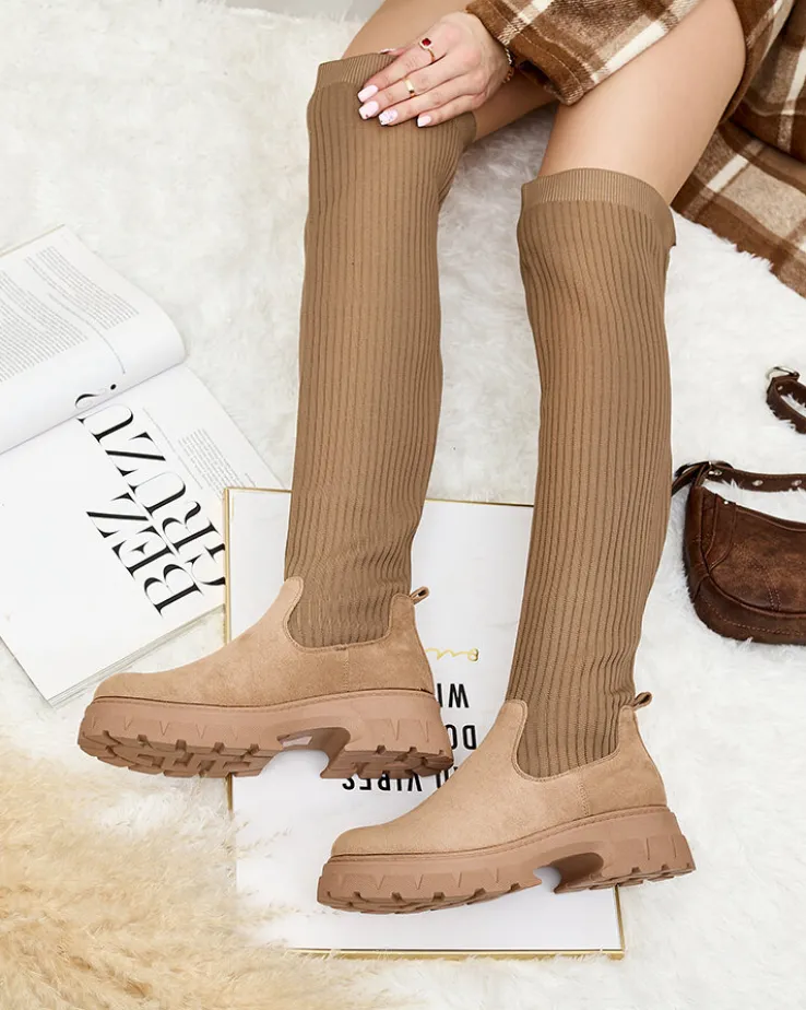 Royalfashion Damskie wsuwane kozaki za kolano Senolel