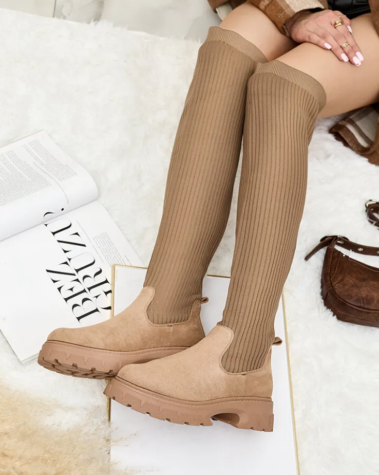 Royalfashion Damskie wsuwane kozaki za kolano Senolel