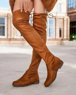 Royalfashion Damskie wsuwane kozaki za kolano Lianas