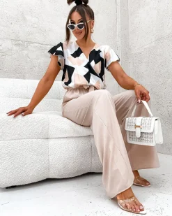 Royalfashion Długi kombinezon damski z printem