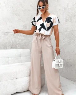 Royalfashion Długi kombinezon damski z printem