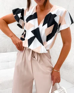 Royalfashion Długi kombinezon damski z printem