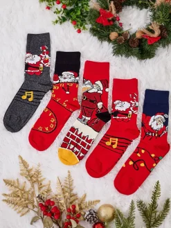 Royalfashion Długie męskie świąteczne skarpety 5/pak