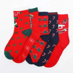 Royalfashion Długie świąteczne skarpety damskie 5/pak