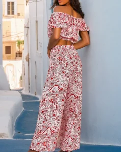 Royalfashion Dwuczęściowy damski komplet z printem