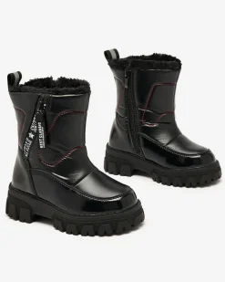 Royalfashion Dziecięce buty a'la śniegowce w kolorze czarnym Sorroda