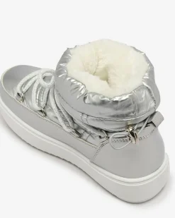 Royalfashion Dziecięce wsuwane buty a'la śniegowce w kolorze srebrnym Asifa
