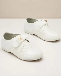 Royalfashion Dziewczęce białe pikowane półbuty z eko skóry Mawert