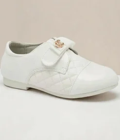 Royalfashion Dziewczęce białe pikowane półbuty z eko skóry Mawert