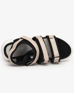 Royalfashion Dziewczęce sandałki zapinane na rzepy w kolorze beżowym Mumin