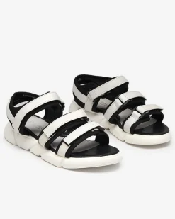 Royalfashion Dziewczęce sandałki zapinane na rzepy w kolorze białym Mumin