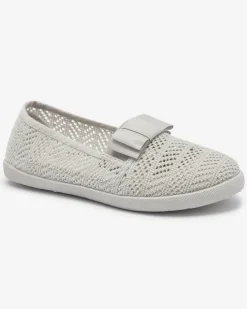 Royalfashion Dziewczęce tenisówki z kokardką w jasnoszarym kolorze Lolisa