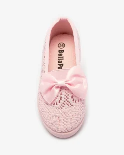 Royalfashion Dziewczęce tenisówki z kokardką w jasnoróżowym kolorze Lolisa