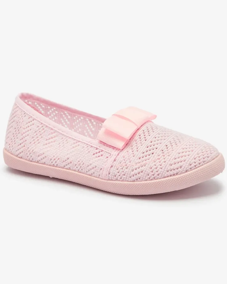 Royalfashion Dziewczęce tenisówki z kokardką w jasnoróżowym kolorze Lolisa