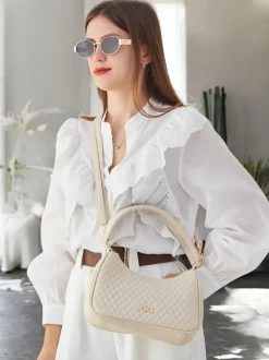 Royalfashion Elegancka pikowana mała damska torebka z eko skóry