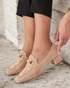 Royalfashion Eleganckie mokasyny damskie na niskim słupku Orino