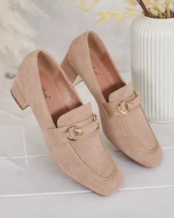 Royalfashion Eleganckie mokasyny damskie na niskim słupku Orino