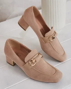 Royalfashion Eleganckie mokasyny damskie na niskim słupku Orino